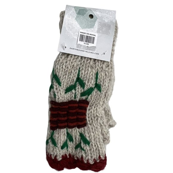Earthbound Trading Hand Warmers Fingerless Gloves Knit In Nepal Wool Lined New - Picture 9 of 12